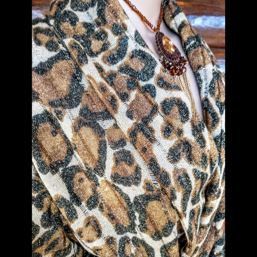 Ruby Rd. Cheetah Print Open Blazer/Over Top - image 5